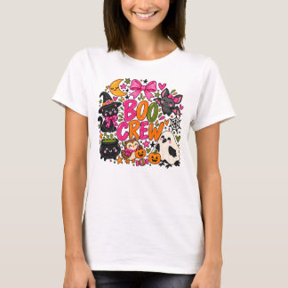 キュート・ブー・クルー・ハロウィン・アニマルズ・スプーキー・ガーリー Tシャツ