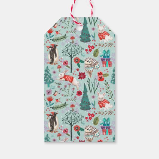 キュート・ペンギン温かい願いクリスマスパーソナライズされた ギフトタグ (裏面)