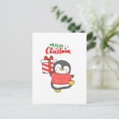 キュート・ペンギン・メリークリスマス シーズンポストカード (スタンド正面)