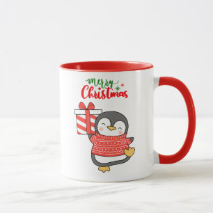 キュート・ペンギン・メリークリスマス マグカップ