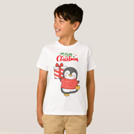 キュート・ペンギン・メリークリスマス Tシャツ
