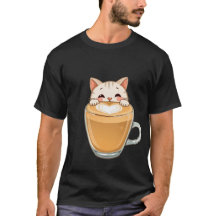 キュート ホワイト キャット ラテアート コーヒー ハート ✨🐾☕