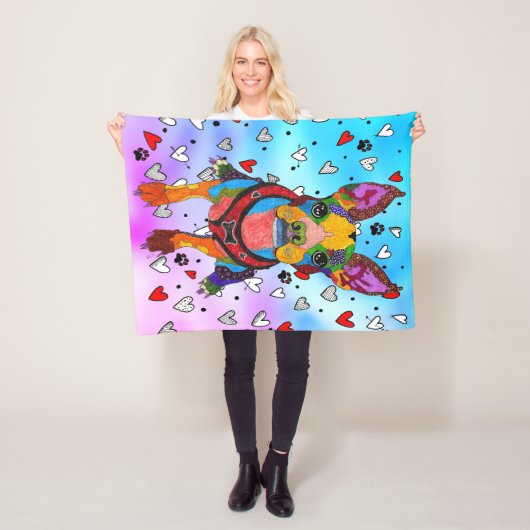 キュート&ボストカラフルンテリアフリースブランケット フリースブランケット (インサイチュ)