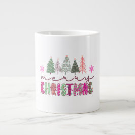 キュート ボホ Xmas ツリー サブリメーションデザイン ジャンボコーヒーマグカップ