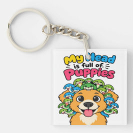 キュート メデューサ パピー 神話の犬 楽しい スポーツ マ キーホルダー