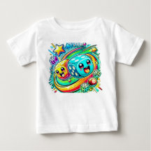 キュート ラッキー ダイス ベビー Tシャツ – カラフル かわいい