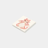 キュート ラブ ドラゴン 水彩 ライン付 付箋 (アングル)