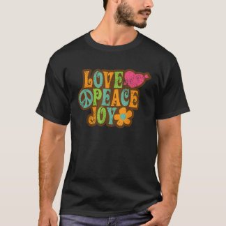 キュート ラブ ピース ジョイ 平和 ヒッピーラバーズ ヴィンテージ レトロ Tシャツ