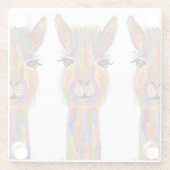 キュート&ラマカラフルコースター ガラスコースター (裏面)