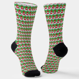キュート リトル スノーダック | あたたかみのあるクリスマスの赤と緑 ソックス
