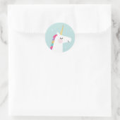 キュート&レインボーモダンユニコーン誕生日 ラウンドシール (バッグ)