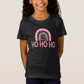 キュート レインボー クリスマス ギャル 黒 Tシャツ