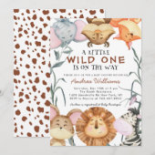 キュート・ワイルド・ワン サファリ・アニマルズ ジャングル 招待状 (正面/裏面)