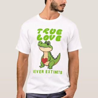キュート ワニ 真実の愛は絶滅しない Tシャツ