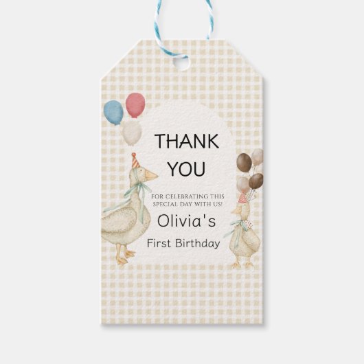 キュート ワン シリー ゴース バースデー ギフトタグ (正面)