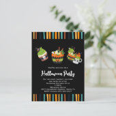 キュート&不気味なハロウィーントリート招待状 ポストカード (スタンド正面)