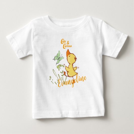 キュート&好奇心あふれるスケッチ ベビーTシャツ (正面)