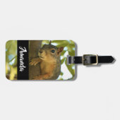 キュート&好奇心リス自然写真 ラゲッジタグ (正面横)