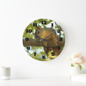 キュート&好奇心リス自然写真 ラージ壁時計 (ホーム)