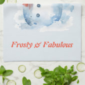 キュート&霜の降りた素晴らしいクリスマスの雪だるま キッチンタオル (折り畳み)