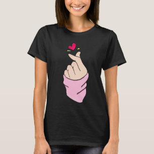キュート K-Pop フィンガーハート ミニマリスト グラフィックTシャツ Tシャツ