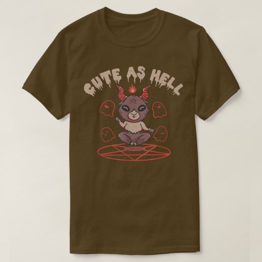 キュートAs Hell Baphometサタンハロウィーン Tシャツ (デザイン正面)