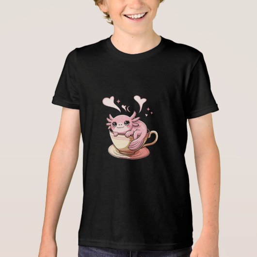 キュートAxolotl -かわいいAxolotlラバーギフト トライブレンドTシャツ (正面)