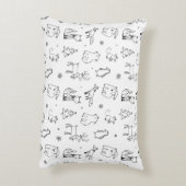 キュートB&Wウィンターウッドランドアニマルズウィズモノグラム アクセントクッション (裏面(縦))