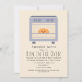 キュートBun in the Oven Gender-Neutralベビー 招待状 (正面)