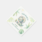 キュートDinoジャングルTriceratops恐竜の赤ちゃんシャワー スタンダードカクテルナプキン (角)