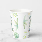 キュートDinoジャングルTriceratops恐竜の赤ちゃんシャワー 紙コップ (左)