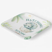 キュートDino Triceratops恐竜の男の子の赤ちゃんシャワー ペーパープレート (傾斜あり)