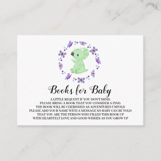 *~*キュートDinosuar Butterfly Star Booksベビー エンクロージャーカード (正面)