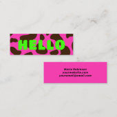 キュートHELLO牛プリントブラウンライムグリーン スキニー名刺 (正面/裏面)