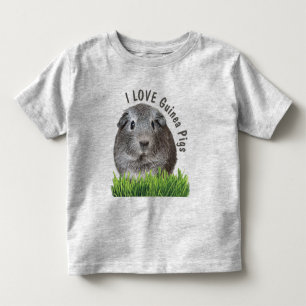 キュートI LOVEモルモットカスタム文字 トドラーTシャツ