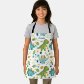 キュートJurassic Tレックスキッズネーム恐竜 エプロン (インサイチュ)