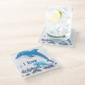 キュートlラブドルフィンズ引用文ドルフィンラバーズ ガラスコースター (アングル)