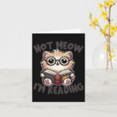 キュートMeow私の司書読者でおもしろい読す カード (黄色い花)