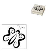 キュート'nカーリーバタフライ ラバースタンプ (押印)