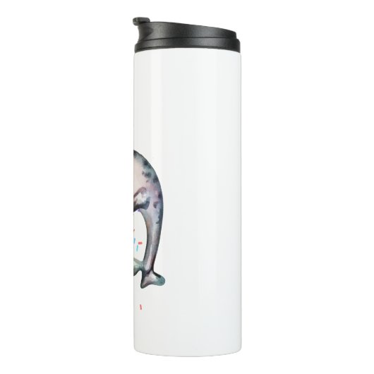 キュートNarhwalギフト追加名水彩イラストレーション タンブラー (回転右)