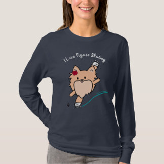 キュートPOM姿スケートで滑るスパイラルシャツ Tシャツ