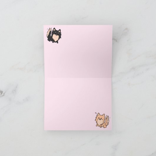 キュートPOM婚約おめでとうカ空白のード サンキューカード (内部)