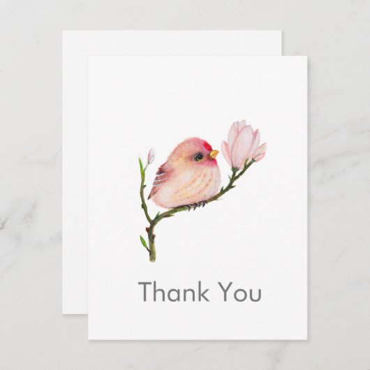 キュートRedpoll Birdすべての機会ありがとうNotecard ノートカード (正面/裏面)