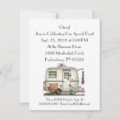 キュートRVヴィンテージガラスエッグキャンパートラベルトレーラー 招待状 (裏面)