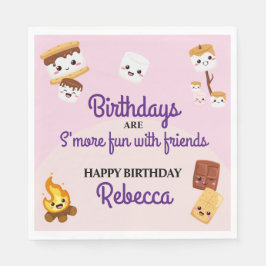 キュートSモーレスキャンプアウトバースデーパーティー スタンダードランチョンナプキン