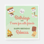 キュートSモーレスキャンプアウトバースデーパーティー スタンダードランチョンナプキン (正面)