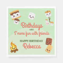 キュートSモーレスキャンプアウトバースデーパーティー スタンダードランチョンナプキン