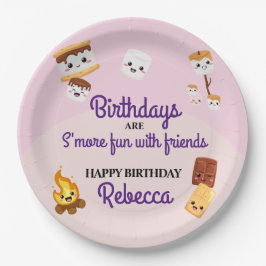 キュートSモーレスキャンプアウトバースデーパーティー ペーパープレート