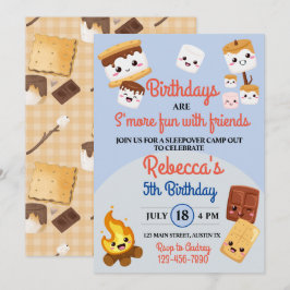 キュートSモーレスキャンプアウトバースデーパーティー 招待状