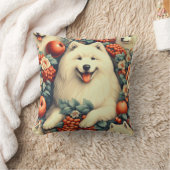 キュートSamoyedフローラ絵画ズ クッション (ブランケット)